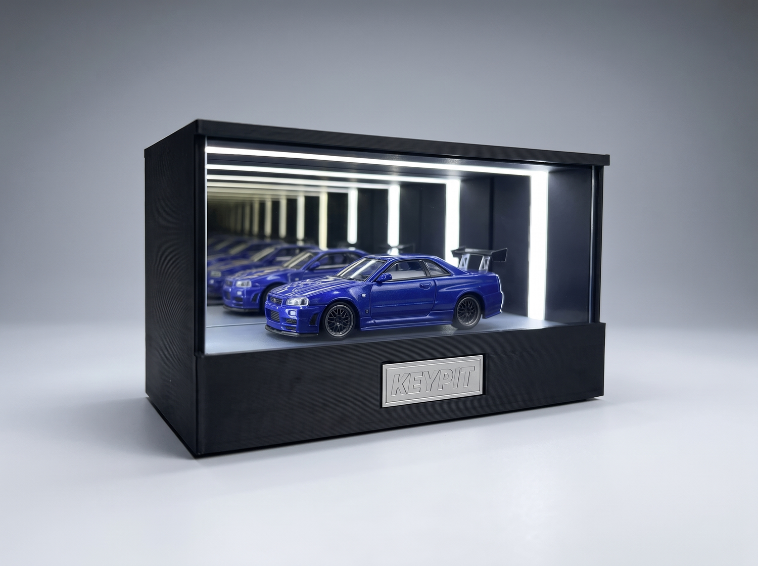KP Design Infinity Garage display case shown at a three-quarter studio angle for a diecast display case buyer's guide